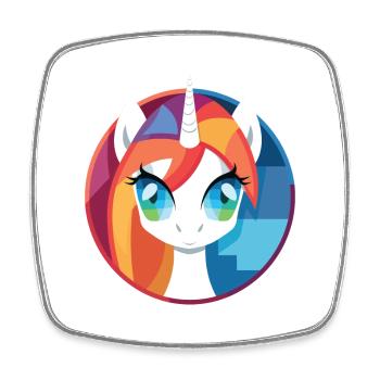 Poney aquarelle colorée Animal animal de compagnie Illustration - Magnet carré - blanc - Devant