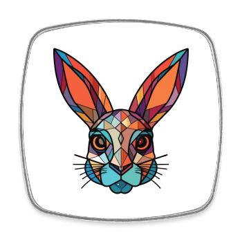 Lapin Aquarelle Colorée Animal Illustration D’animaux De Compagnie - Magnet carré - blanc - Devant