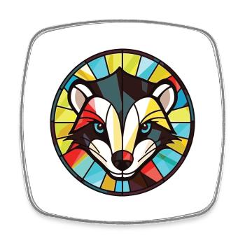 Skunk Aquarelle Colorée Animal Illustration D’animaux De Compagnie - Magnet carré - blanc - Devant