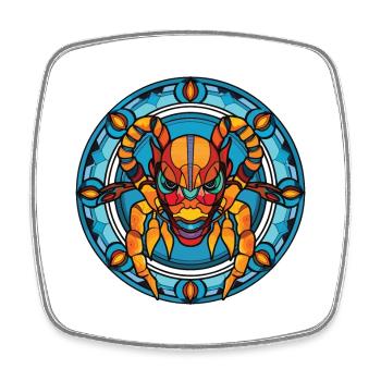 Scorpion Colorful Watercolor Animal Illustration - Square fridge magnet - white - Front