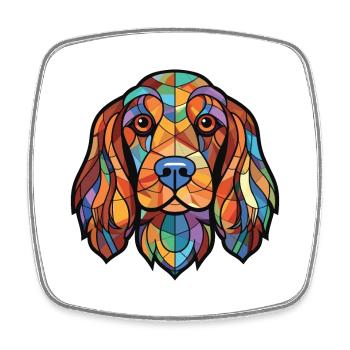 Englischer Cocker Spaniel Hund Buntes Aquarell Haustier - Viereckiger Kühlschrankmagnet - Weiß - Vorne