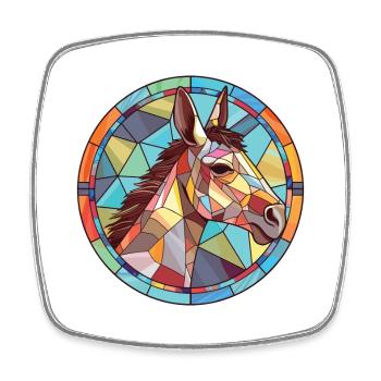 Âne aquarelle colorée Animal animal animal Illustration - Magnet carré - blanc - Devant