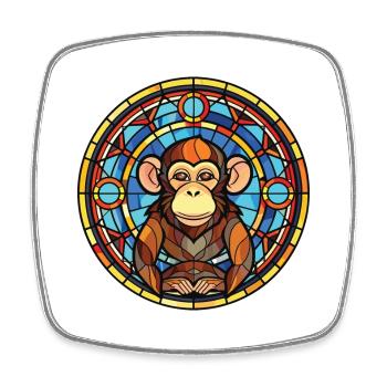 Affe buntes Aquarell Tier Haustier Illustration - Viereckiger Kühlschrankmagnet - Weiß - Vorne
