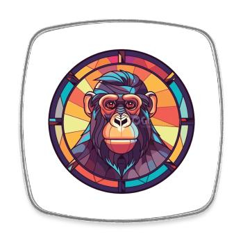 Affe buntes Aquarell Tier Haustier Illustration - Viereckiger Kühlschrankmagnet - Weiß - Vorne