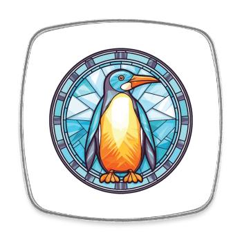 Pinguin bunte Aquarell-Tier-Illustration - Viereckiger Kühlschrankmagnet - Weiß - Vorne