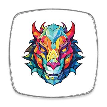 Drache Buntes Aquarell Tier Haustier Illustration - Viereckiger Kühlschrankmagnet - Weiß - Vorne