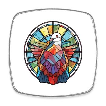 Taube buntes Aquarell Tier Haustier Illustration - Viereckiger Kühlschrankmagnet - Weiß - Vorne