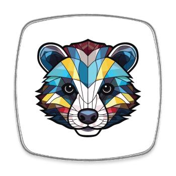 Dachs buntes Aquarell Tier Haustier Illustration - Viereckiger Kühlschrankmagnet - Weiß - Vorne