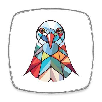 Taube buntes Aquarell Tier Haustier Illustration - Viereckiger Kühlschrankmagnet - Weiß - Vorne