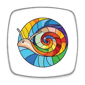Schnecke buntes Aquarell Tier Haustier Illustration - Viereckiger Kühlschrankmagnet - Weiß - Vorne