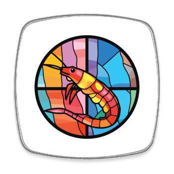 Shrimp Colorful Watercolor Animal Pet Illustration - Square fridge magnet - white - Front