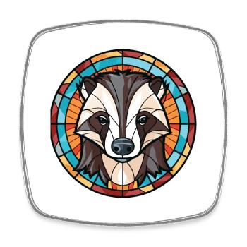 Dachs buntes Aquarell Tier Haustier Illustration - Viereckiger Kühlschrankmagnet - Weiß - Vorne