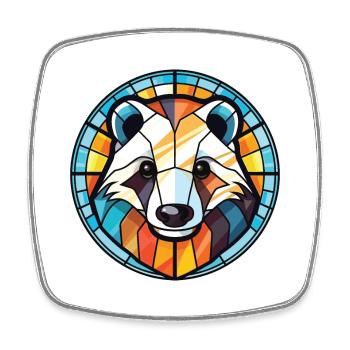 Dachs buntes Aquarell Tier Haustier Illustration - Viereckiger Kühlschrankmagnet - Weiß - Vorne