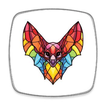 Fledermaus buntes Aquarell Tier Haustier Illustration - Viereckiger Kühlschrankmagnet - Weiß - Vorne