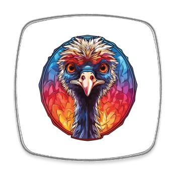Strauß buntes Aquarell Tier Illustration - Viereckiger Kühlschrankmagnet - Weiß - Vorne