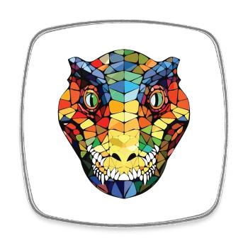 Crocodile Colorful Watercolor Animal Illustration - Square fridge magnet - white - Front