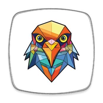 Cuckoo Colorful Watercolor Animal Pet Illustration - Square fridge magnet - white - Front