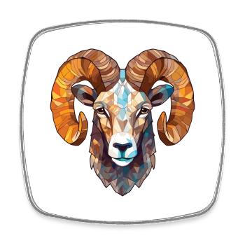 Mouflon d’Amérique coloré aquarelle Animal Cartoon - Magnet carré - blanc - Devant