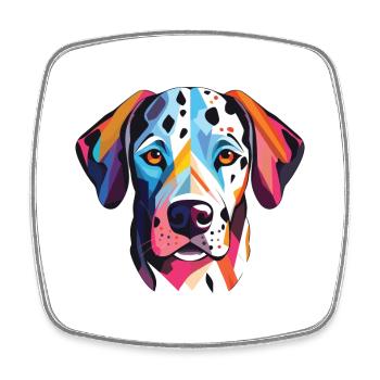 Dalmatiner Hund Buntes Aquarell Tier Karikatur - Viereckiger Kühlschrankmagnet - Weiß - Vorne
