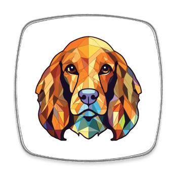 American Cocker Spaniel chien aquarelle colorée - Magnet carré - blanc - Devant