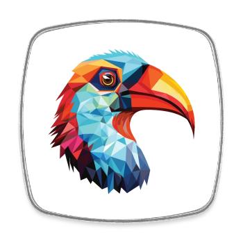Vogel buntes Aquarell Tier Haustier Illustration - Viereckiger Kühlschrankmagnet - Weiß - Vorne