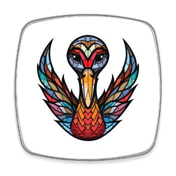 Schwarzer Schwan Buntes Aquarell Tier Illustration - Viereckiger Kühlschrankmagnet - Weiß - Vorne