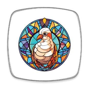 Taube buntes Aquarell Tier Haustier Illustration - Viereckiger Kühlschrankmagnet - Weiß - Vorne