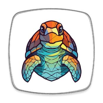 Schildkröte buntes Aquarell Tier Haustier Illustration - Viereckiger Kühlschrankmagnet - Weiß - Vorne