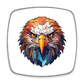 Eagle Colorful Watercolor Animal Pet Illustration - Square fridge magnet - white - Front