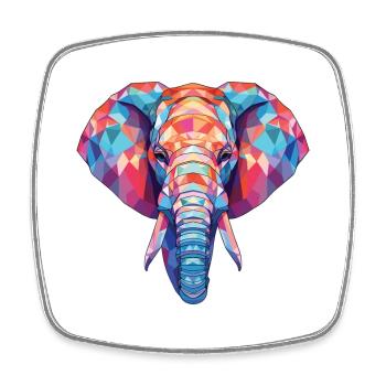 Bunte Aquarell-Tierillustration des Elefanten - Viereckiger Kühlschrankmagnet - Weiß - Vorne