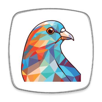 Taube bunte Aquarell-Tier-Haustier-Illustration - Viereckiger Kühlschrankmagnet - Weiß - Vorne