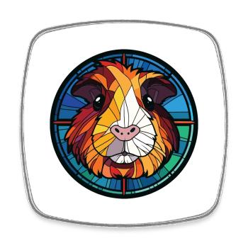 Meerschweinchen bunte Aquarell Tier Illustration - Viereckiger Kühlschrankmagnet - Weiß - Vorne