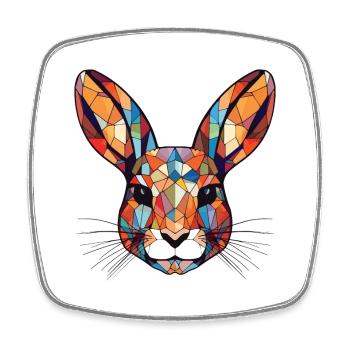 Lapin Aquarelle Colorée Animal Illustration D’animaux De Compagnie - Magnet carré - blanc - Devant