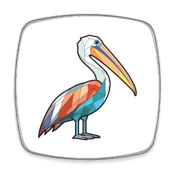 Pelikan Bunte Aquarell-Tier-Illustration - Viereckiger Kühlschrankmagnet - Weiß - Vorne