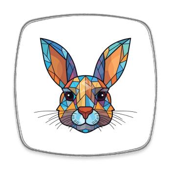 Lapin Aquarelle Colorée Animal Illustration D’animaux De Compagnie - Magnet carré - blanc - Devant