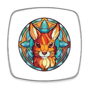 Eichhörnchen buntes Aquarell Tier Illustration - Viereckiger Kühlschrankmagnet - Weiß - Vorne