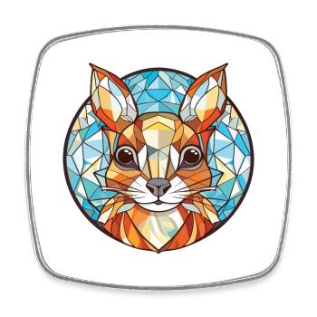Eichhörnchen buntes Aquarell Tier Illustration - Viereckiger Kühlschrankmagnet - Weiß - Vorne