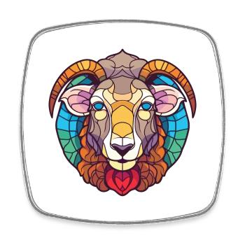 Schaf buntes Aquarell Tier Haustier Illustration - Viereckiger Kühlschrankmagnet - Weiß - Vorne