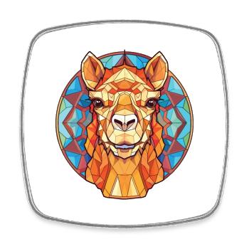 Camel Colorful Watercolor Animal Pet Illustration - Square fridge magnet - white - Front