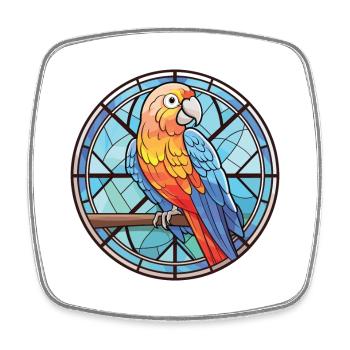 Papagei Buntes Aquarell Tier Haustier Illustration - Viereckiger Kühlschrankmagnet - Weiß - Vorne