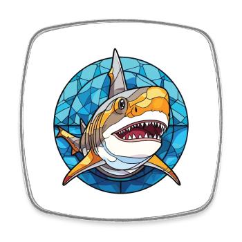 Hai buntes Aquarell Tier Haustier Illustration - Viereckiger Kühlschrankmagnet - Weiß - Vorne