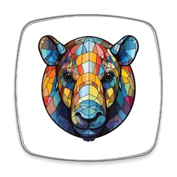 Tapir Buntes Aquarell Tier Haustier Illustration - Viereckiger Kühlschrankmagnet - Weiß - Vorne