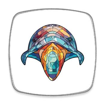Whale Colorful Watercolor Animal Pet Illustration - Square fridge magnet - white - Front