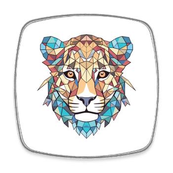 Cheetah Colorful Watercolor Animal Illustration - Square fridge magnet - white - Front