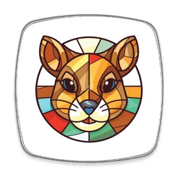 Chipmunk bunte Aquarell-Tierillustration - Viereckiger Kühlschrankmagnet - Weiß - Vorne