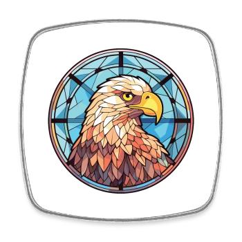 Adler buntes Aquarell Tier Haustier Illustration - Viereckiger Kühlschrankmagnet - Weiß - Vorne