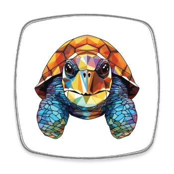 Schildkröte buntes Aquarell Tier Illustration - Viereckiger Kühlschrankmagnet - Weiß - Vorne