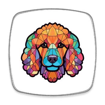 Pudel Hund Buntes Aquarell Tier Illustration - Viereckiger Kühlschrankmagnet - Weiß - Vorne