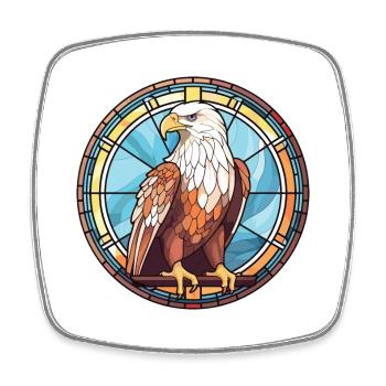 Adler buntes Aquarell Tier Haustier Illustration - Viereckiger Kühlschrankmagnet - Weiß - Vorne