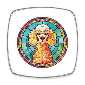 Pudel Hund Buntes Aquarell Tier Illustration - Viereckiger Kühlschrankmagnet - Weiß - Vorne